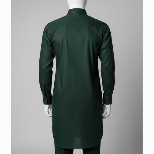 Green Premium Cotton Unstitched Suit – Classic & Comfortable Wear