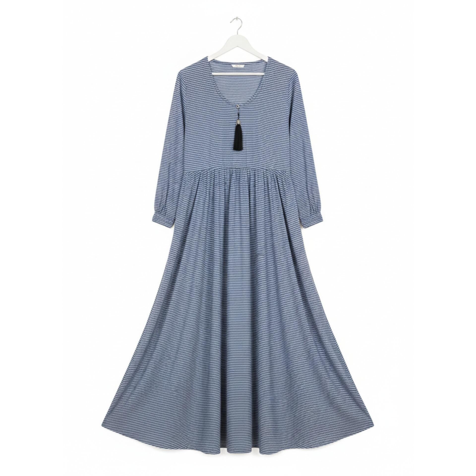 Light Blue Printed Ladies Stitched Abaya – Comfortable & Simple Daily Wear