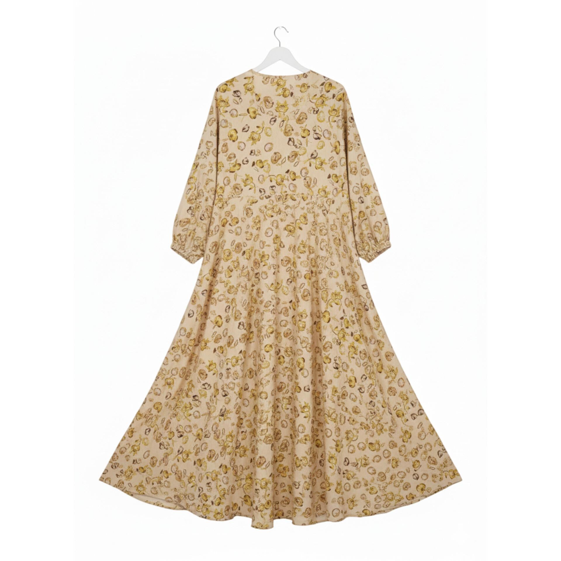 Light Gold Printed Ladies Stitched Abaya – Comfortable & Simple Daily Wear