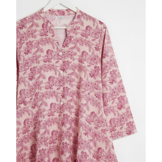 Pink Printed Ladies Stitched Hijab – Soft Fabric, Elegant & Comfortable Wear