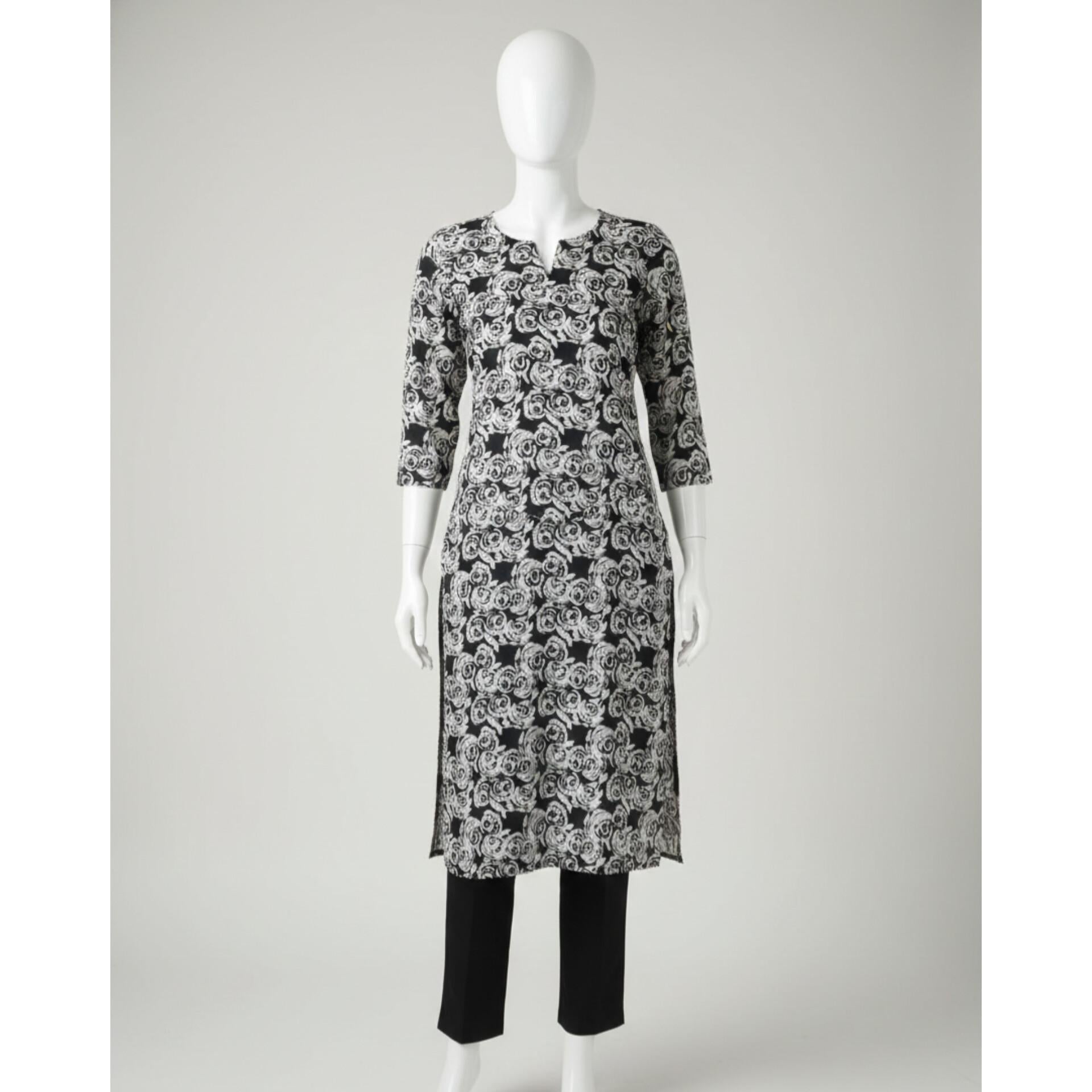 Black 3 Piece Khaddar Unstitched Suit for Women | Winter Collection Ladies Dress