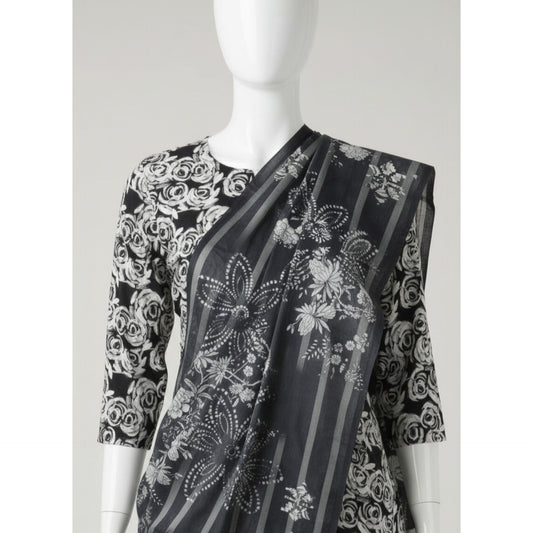 Black 3 Piece Khaddar Unstitched Suit for Women | Winter Collection Ladies Dress