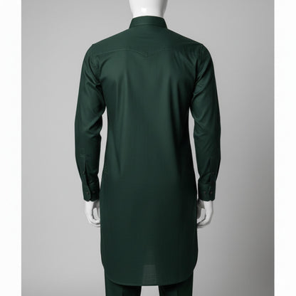 Green Premium Cotton Unstitched Suit – Classic & Comfortable Wear