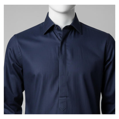 Navy Blue Premium Cotton Unstitched Suit – Classic Everyday Wear