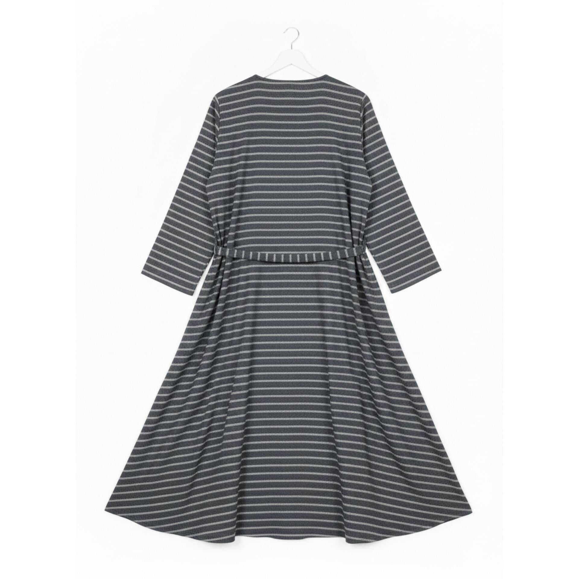 Dark Gray Printed Ladies Stitched Abaya – Comfortable & Simple Daily Wear