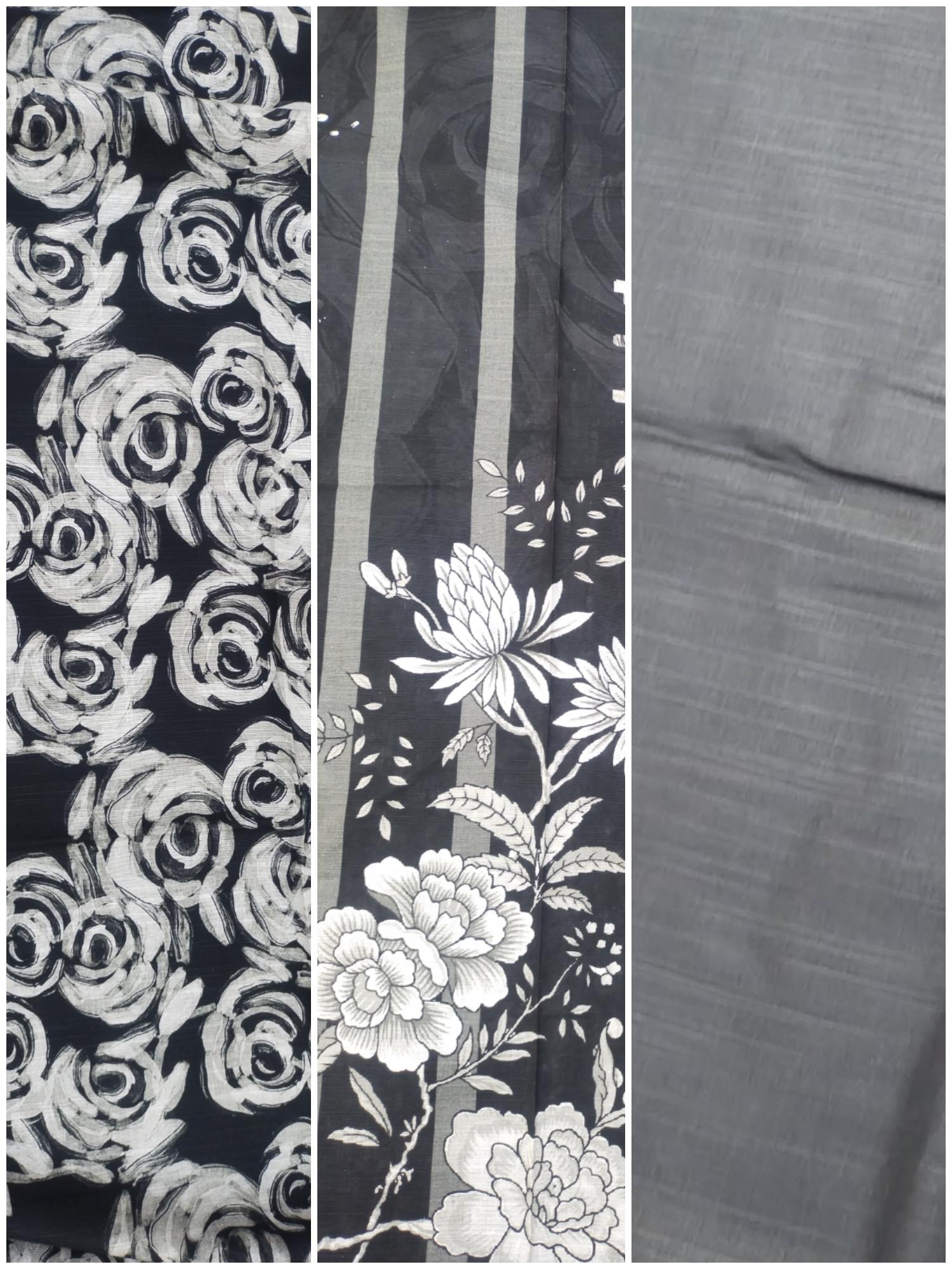 Black 3 Piece Khaddar Unstitched Suit for Women | Winter Collection Ladies Dress