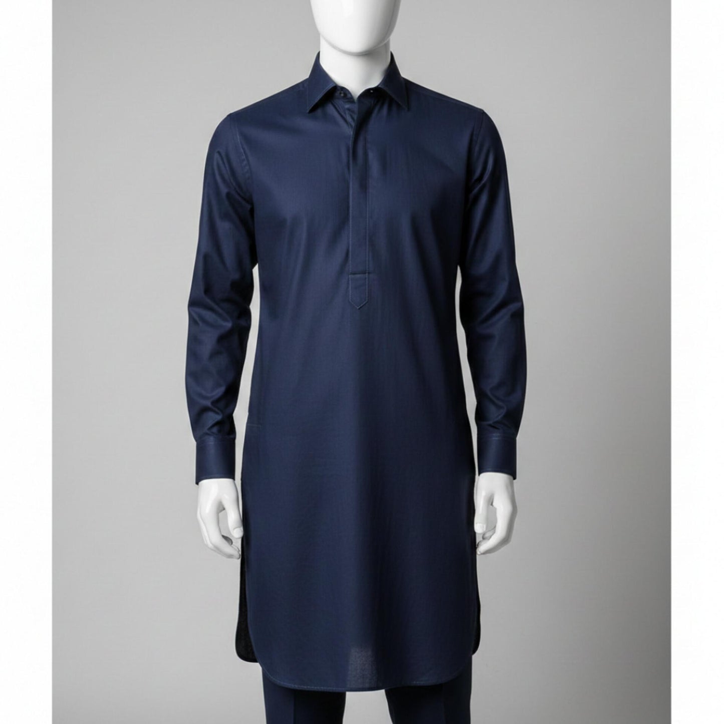 Navy Blue Premium Cotton Unstitched Suit – Classic Everyday Wear