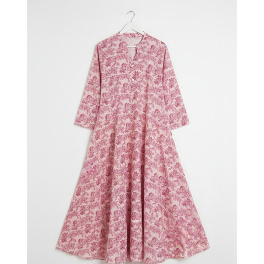 Pink Printed Ladies Stitched Hijab – Soft Fabric, Elegant & Comfortable Wear