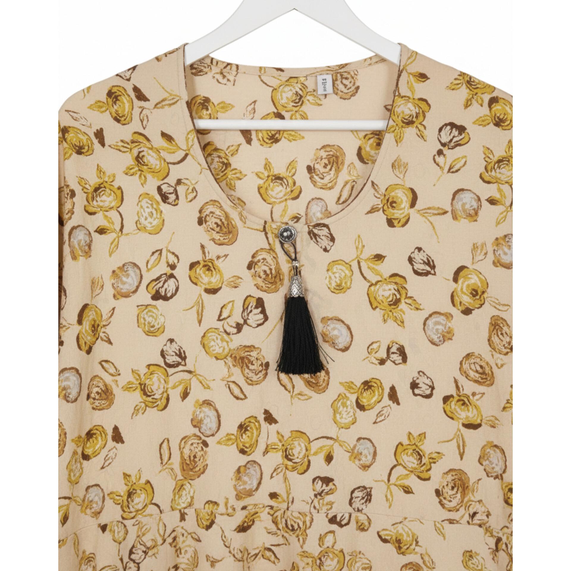 Light Gold Printed Ladies Stitched Abaya – Comfortable & Simple Daily Wear