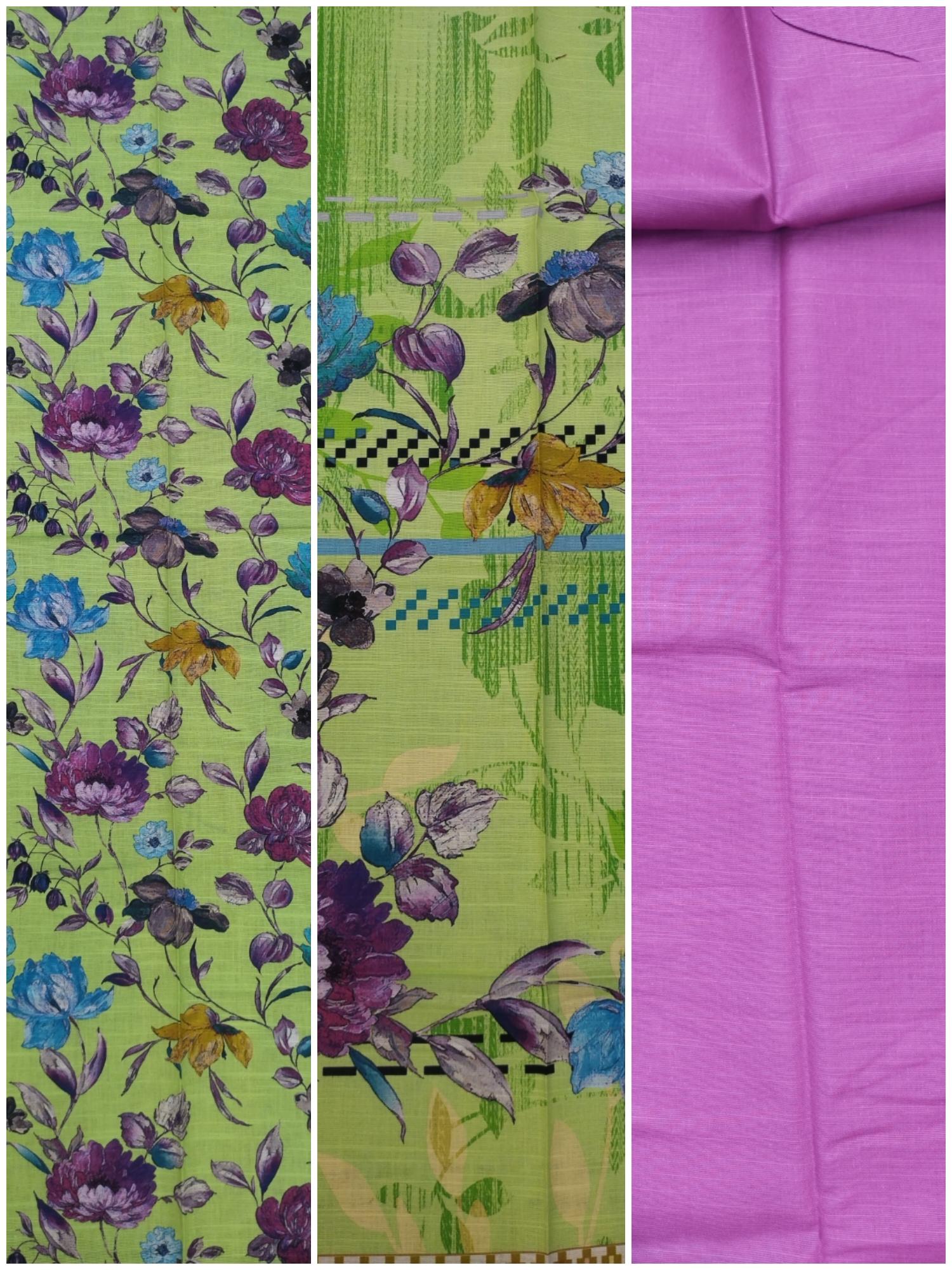 Parrot Green 3 Piece Khaddar Unstitched Suit for Women | Winter Collection Ladies Dress