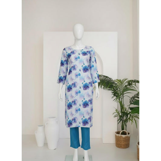 Blue 3 Piece Linen Unstitched Suit for Women | Summer Collection Ladies Dress