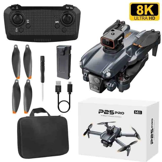 P25PRO 4k HD Foldable  Doubel Camera Drone With Brushless Motors And Obstacle Avoidance