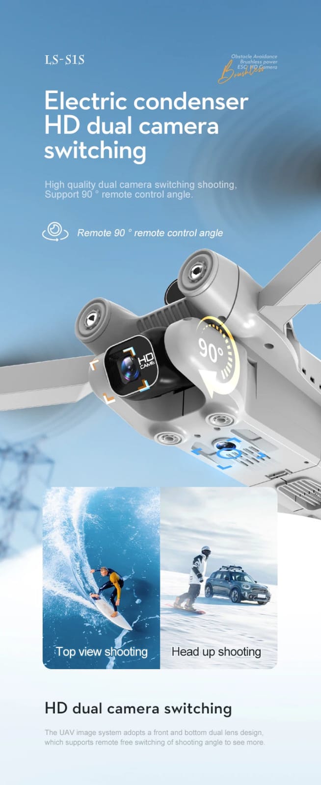 S1S Drone 5G Wifi 4K Professional 8K HD Camera Brushless Motors 360° Obstacle Avoidance Optical Flow RC Foldable Quadcopter