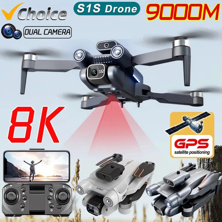 S1S Drone 5G Wifi 4K Professional 8K HD Camera Brushless Motors 360° Obstacle Avoidance Optical Flow RC Foldable Quadcopter