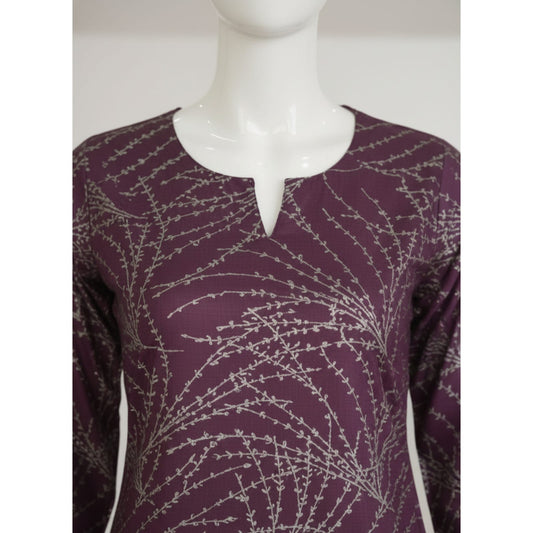 Maroon 2 Piece Khaddar Unstitched Suit for Women | Winter Collection Ladies Dress