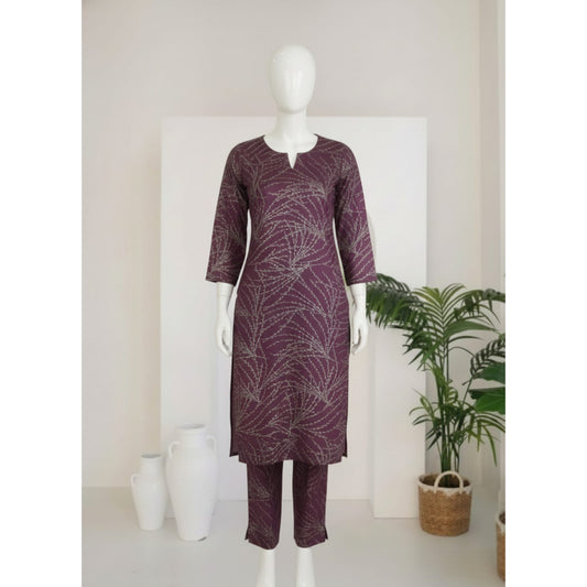 Maroon 2 Piece Khaddar Unstitched Suit for Women | Winter Collection Ladies Dress