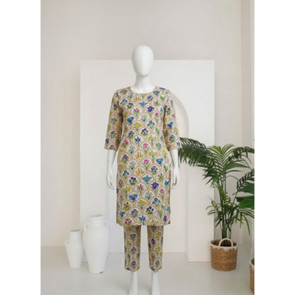 Cream 2 Piece Khaddar Unstitched Suit for Women | Winter Collection Ladies Dress