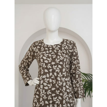 Brown 2 Piece Khaddar Unstitched Suit for Women | Winter Collection Ladies Dress