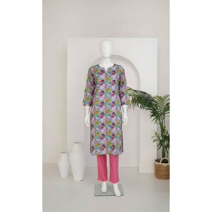 Pink 2 Piece Linen Unstitched Suit for Women | Summer Collection Ladies Dress