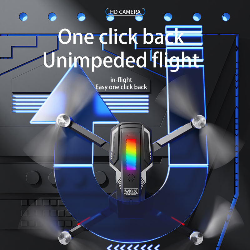 A11 Max 8K Dual Camera Drone with Obstacle Avoidance, Brushless Motor Foldable RC Quadcopter with LED Lights